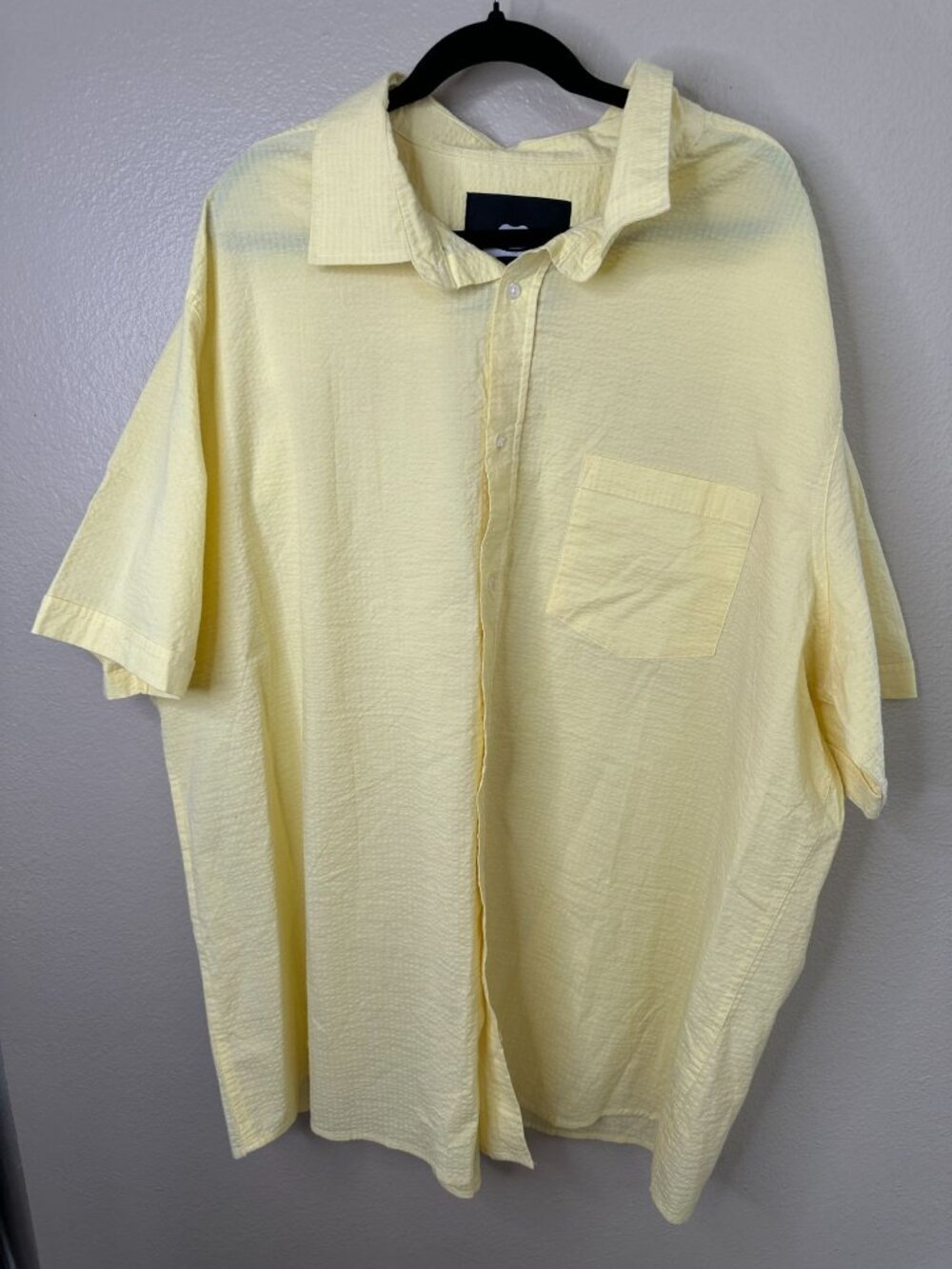 Winston Yellow 3XLT Short-Sleeve Button-Up Shirt Cotton Blend Summer Casual - Picture 2 of 7